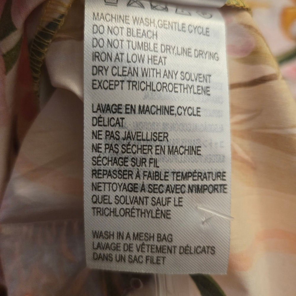 FARM Rio Tropical Floral Puff Sleeve Button Front Mini Dress L Resortwear NWT - Picture 12 of 13